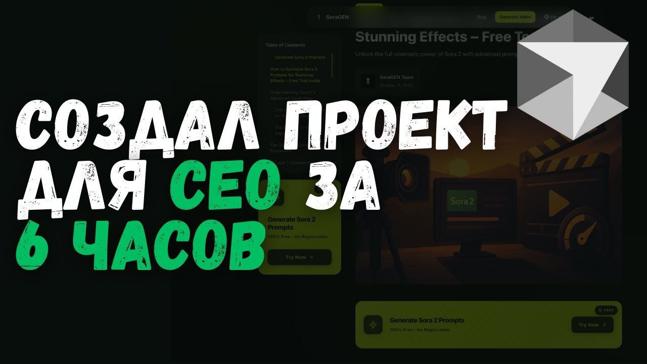 Как я собрал полный SEO-проект за 6 часов &mdash; без кода, только Cursor и ИИ