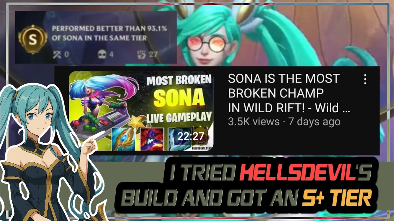 S+ with Sona Using @hellsdevilplus Build | Wild Rift Gameplay