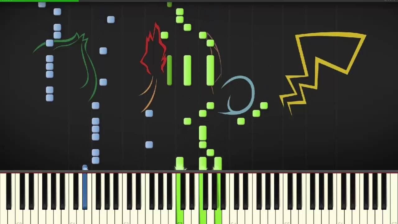Pokemon - Theme Song (OP 1) - Piano tutorial (Synthesia)