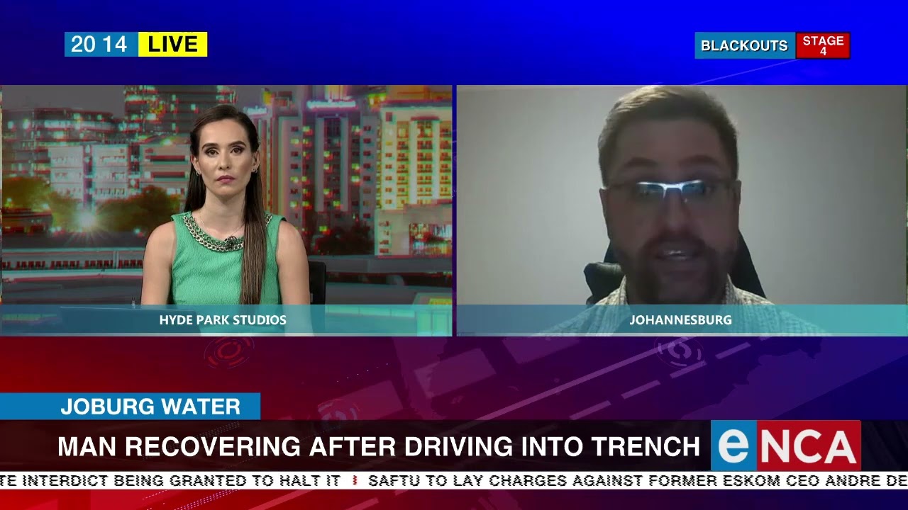 Man recovering after driving into trench