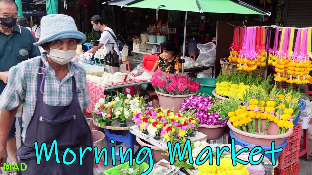 Early Morning at the Small Town Thailand Market, The Food, The People, The Atmosphere.