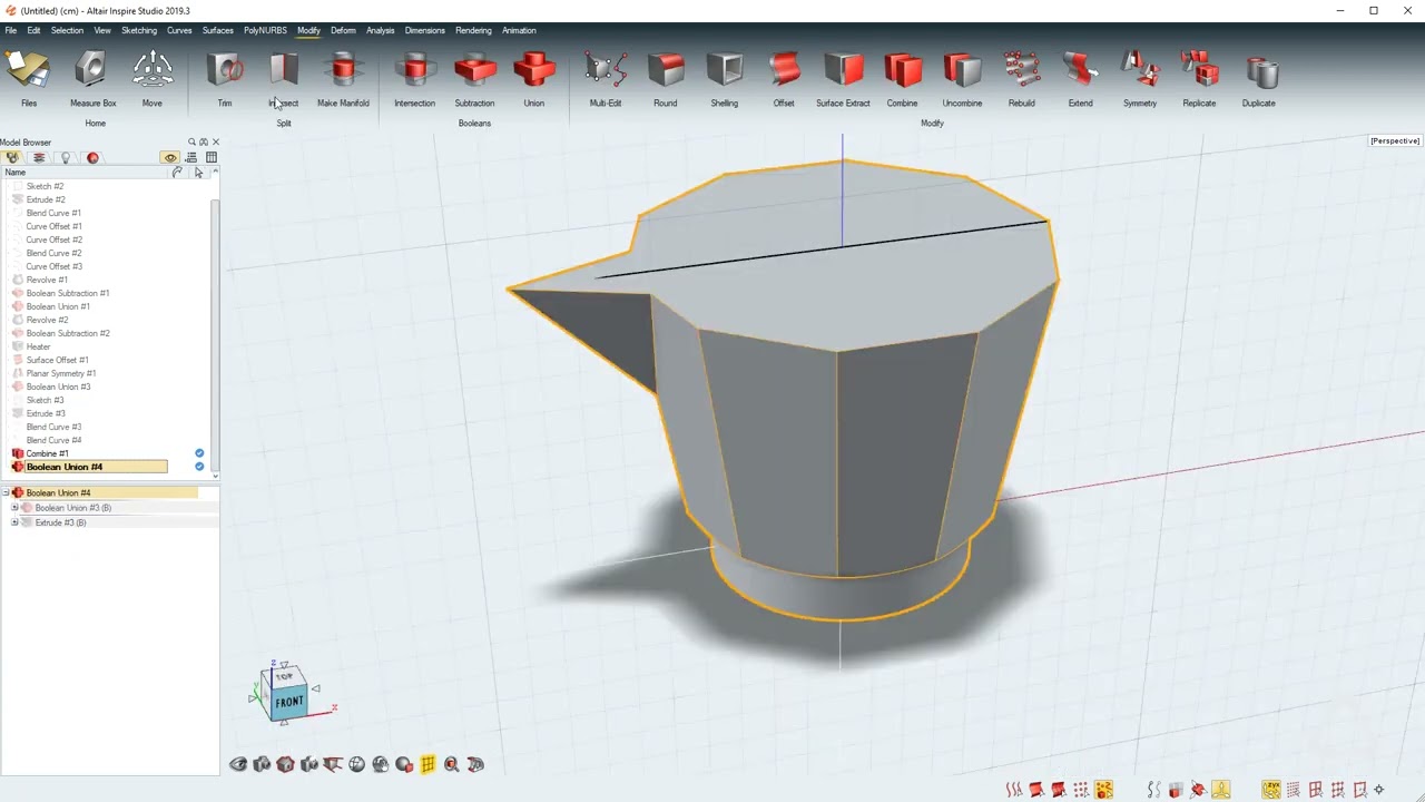 Altair Inspire Studio Workflow: Sketching and Modeling