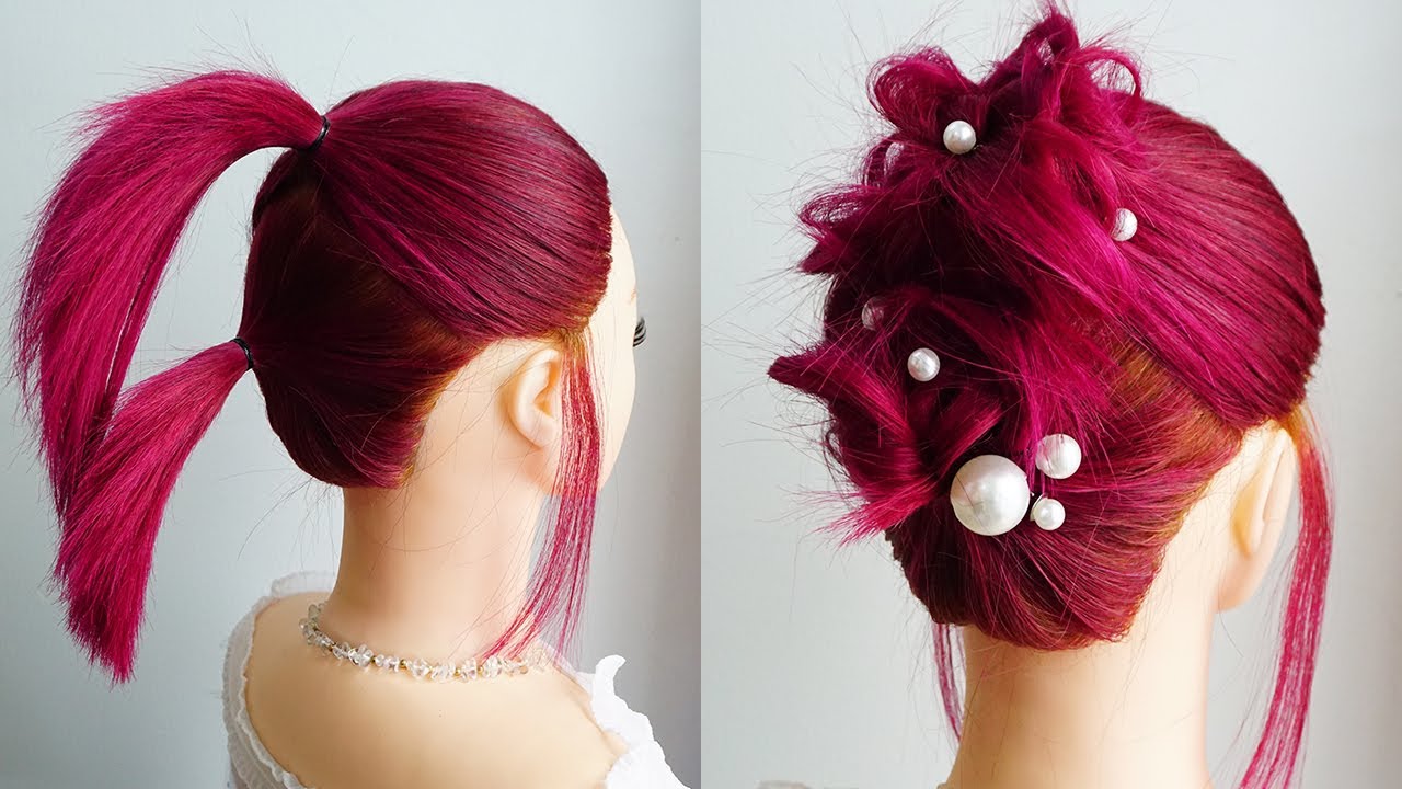Latest Bridal Hairstyle 2021 | New Messy Bun Hairstyle Girl | Unique Open Hairstyle For Wedding