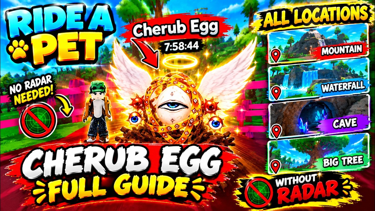 UPDATED!! ALL ETERNAL EGGS LOCATIONS IN RIDE A PET! 👁️ | FASTEST METHOD 😍