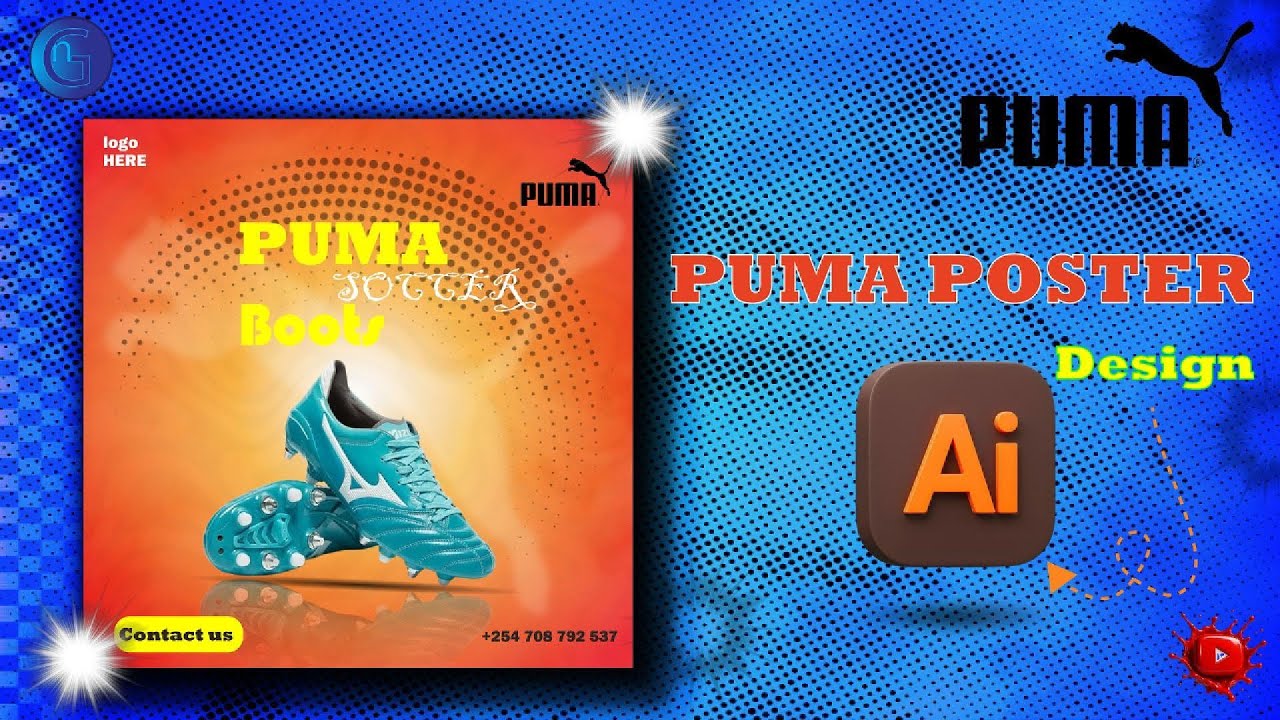 PUMA Poster Design in Adobe Illustrator | Sports Boot Ad Design Tutorial (Beginner Friendly!)