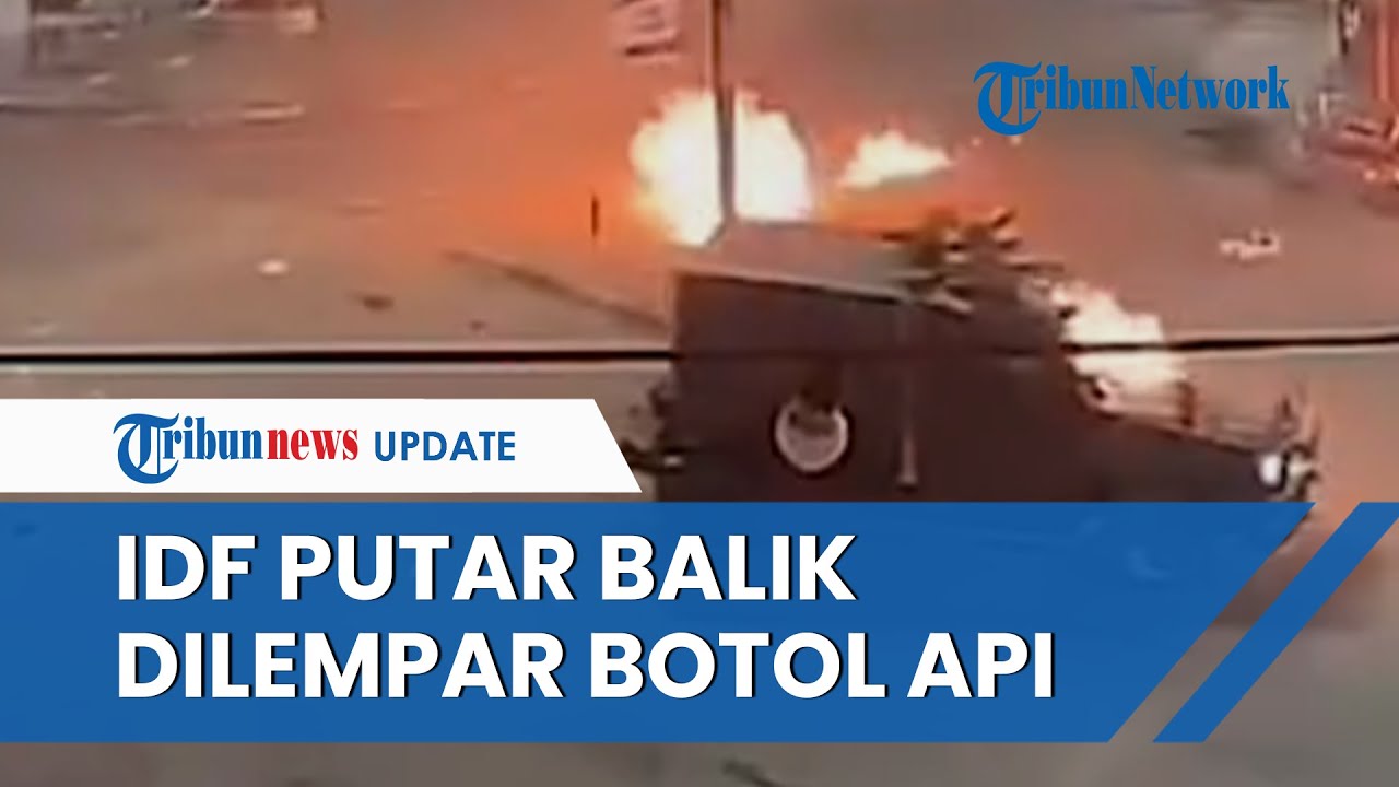 Detik-detik Pemuda Palestina Bakar Kendaraan Tempur IDF di Beitunia, Dilempari Botol Berapi