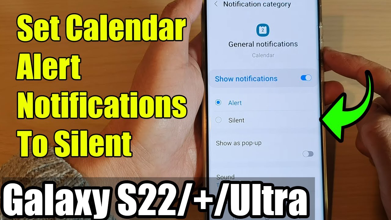 Galaxy S22/S22+/Ultra: How to Set Calendar Alert Notifications To Silent