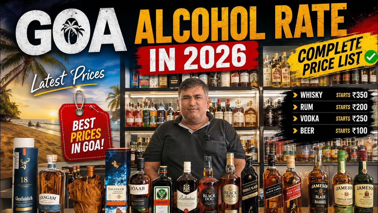 GOA में शराब की कीमत 🤔🏝️|| ALCOHOL RATE IN 2026 