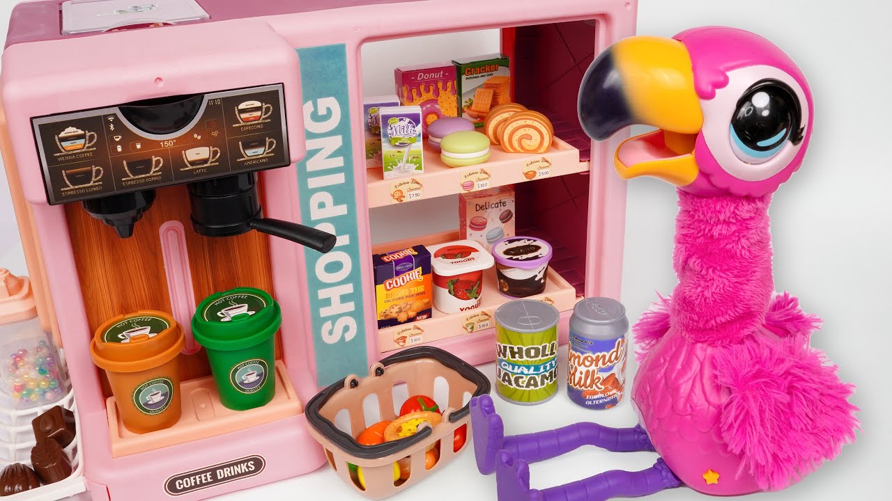 [Toy ASMR] Gotta Go Flamingo Pink Coffee Shop ASMR 🦩플라밍고 핑크 카페 장난감 | Satisfying Unboxing