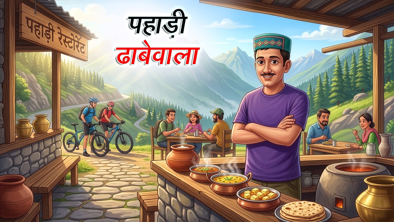 पहाड़ी ढाबेवाला | Pahadi Dhabewala | Hindi Kahaniya | Animated Stories