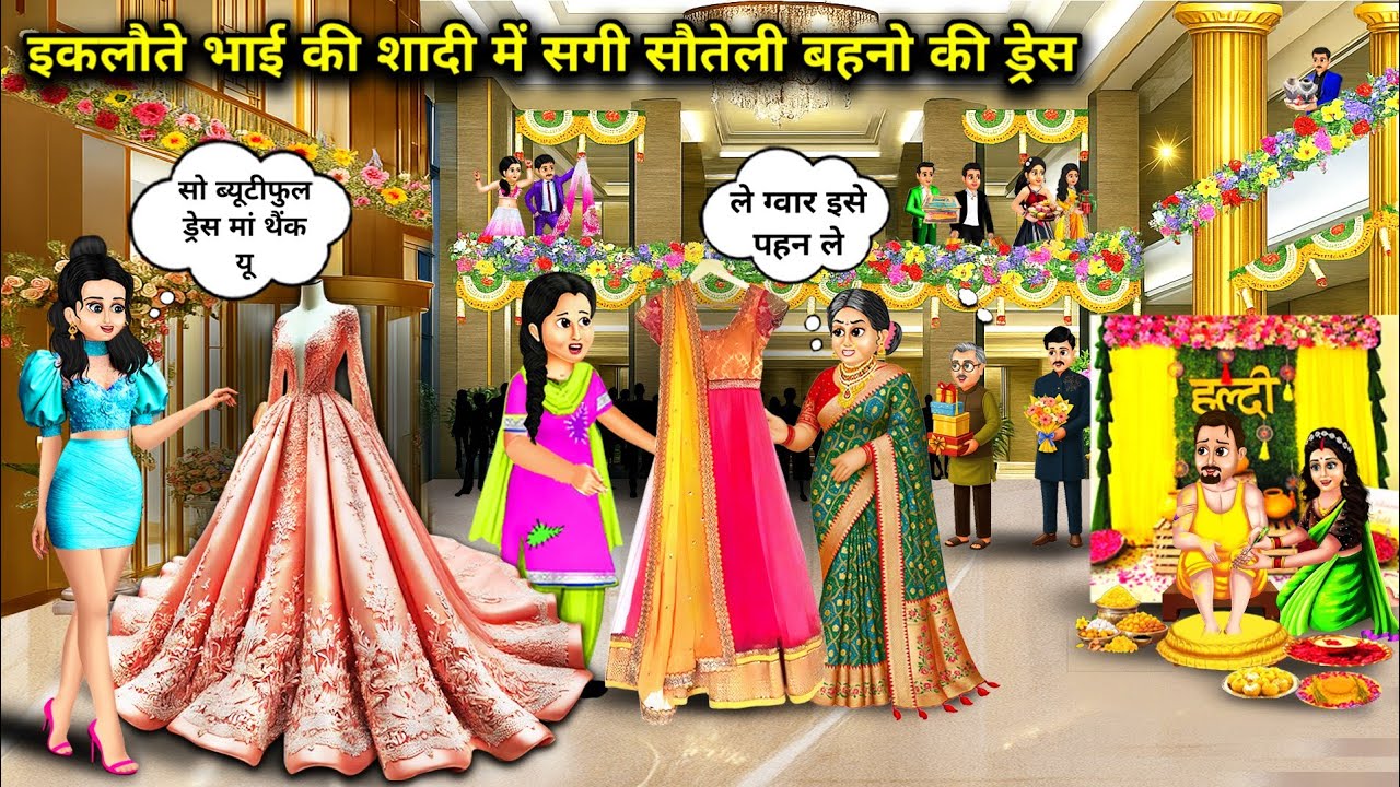 इकलौते भाई की शादी में सगी सौतेली बेटी की ड्रेस || Dress of real step sister in the wedding of only.