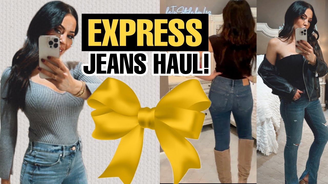 EXPRESS JEANS TRY-ON HAUL WINTER 2023💛🖤