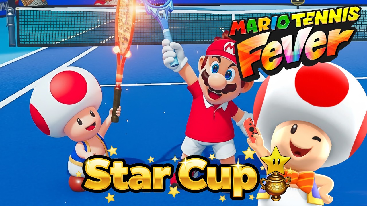 Mario Tennis Fever Toad & Mario - Star Cup (Fire Bar Racket & Freezing Racket)