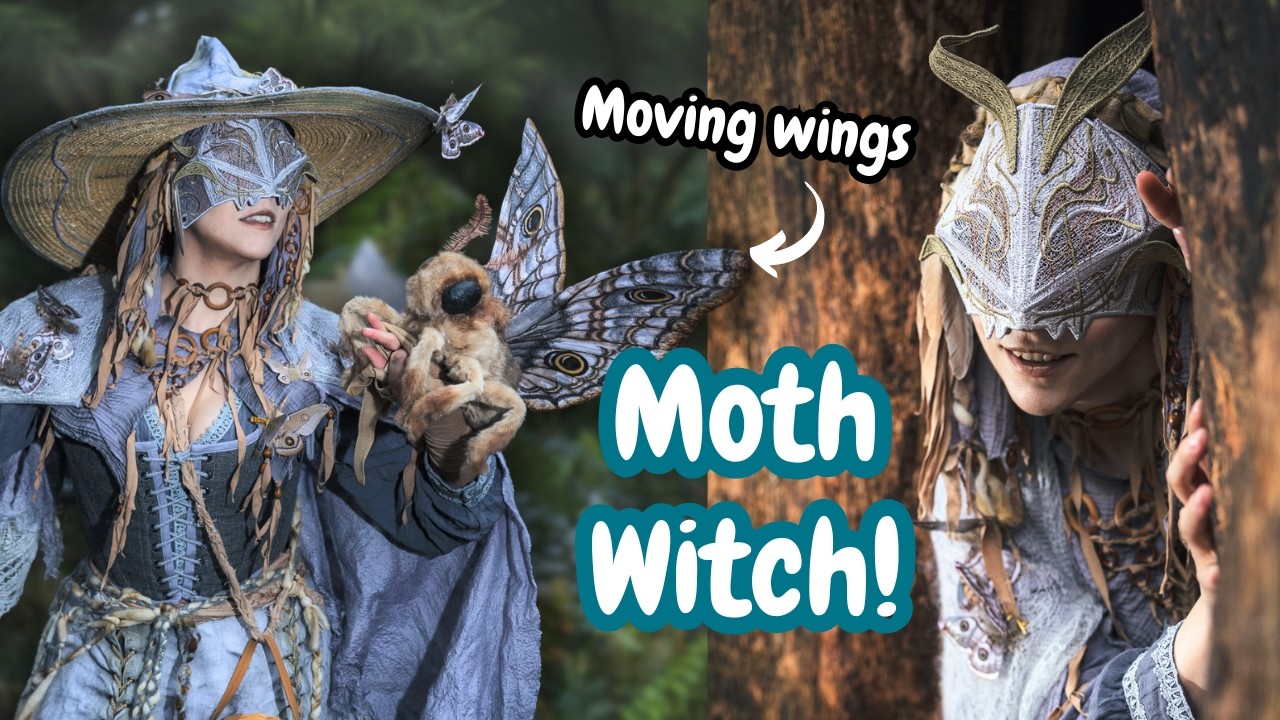 I made a MOTH WITCH (And moth with MOVING WINGS)