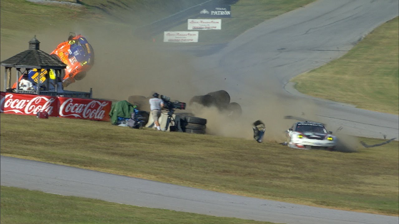 Porsche Goes Airborne - BIG CRASH - VIR - ALMS - Tequila Patron - ESPN - Sports Cars - Racing