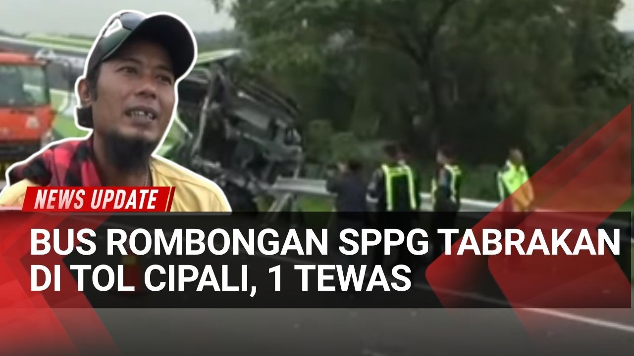 Bus Rombongan SPPG Ringsek Usai Tabrak Truk di Tol Cipali