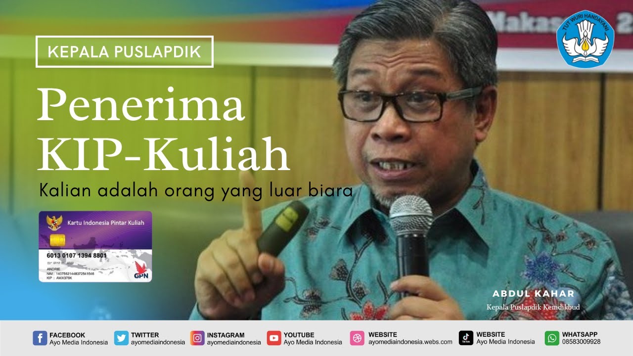 Arahan Untuk Mahasiswa Penerima KIP Kuliah Oleh Kepala Puslapdik