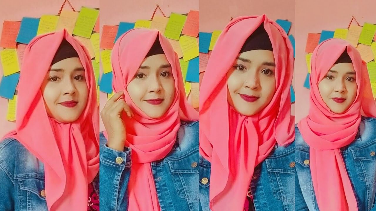 Easy hijab style with denim jacket || 4 easy hijab style tutorial for everyday // Tamanna siddiquee💖