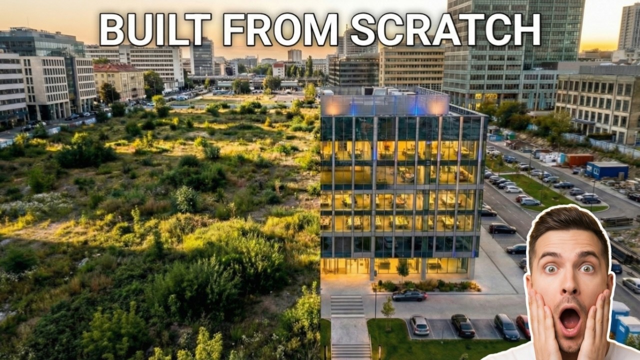 Office Tower Construction From Scratch | Cinematic AI Time-Lapse | Drone View Build Process