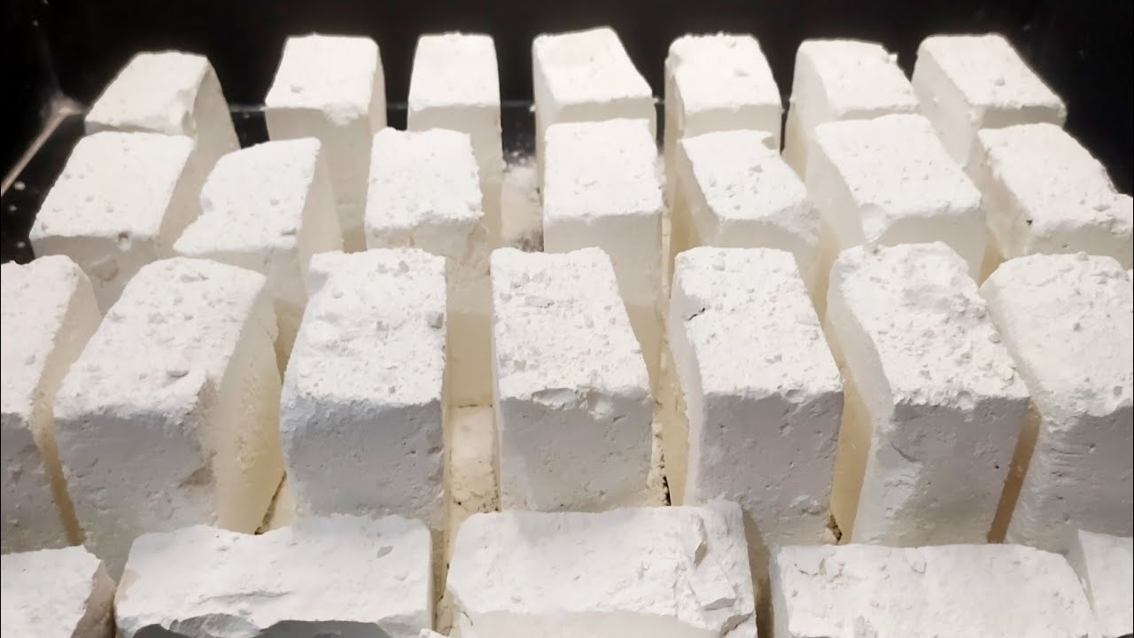 Soft and crunchy gym chalk blocks،oddlysatisfying#asmr #crunchy