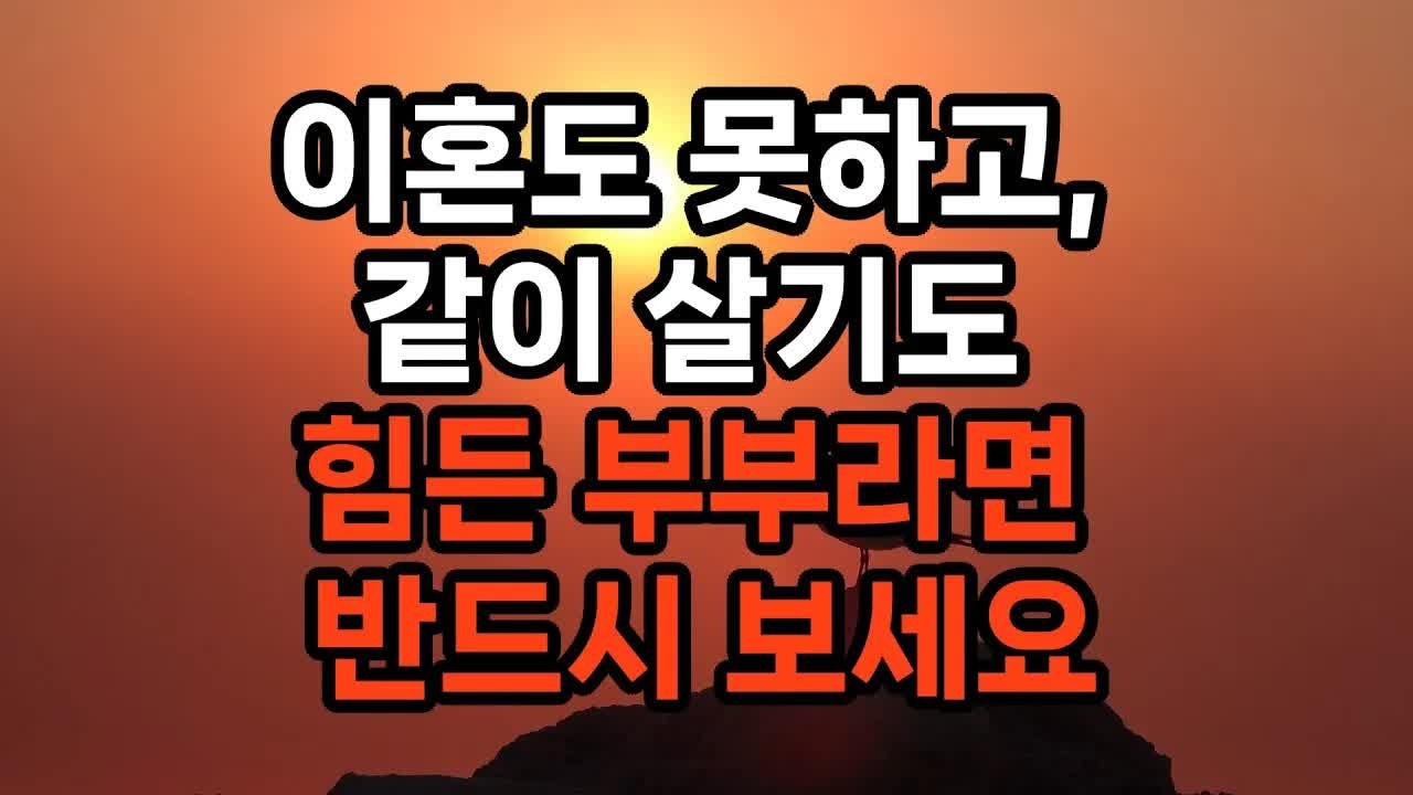 이혼도 동거도 힘든 부부를 위한 현실적인 제3의 선택