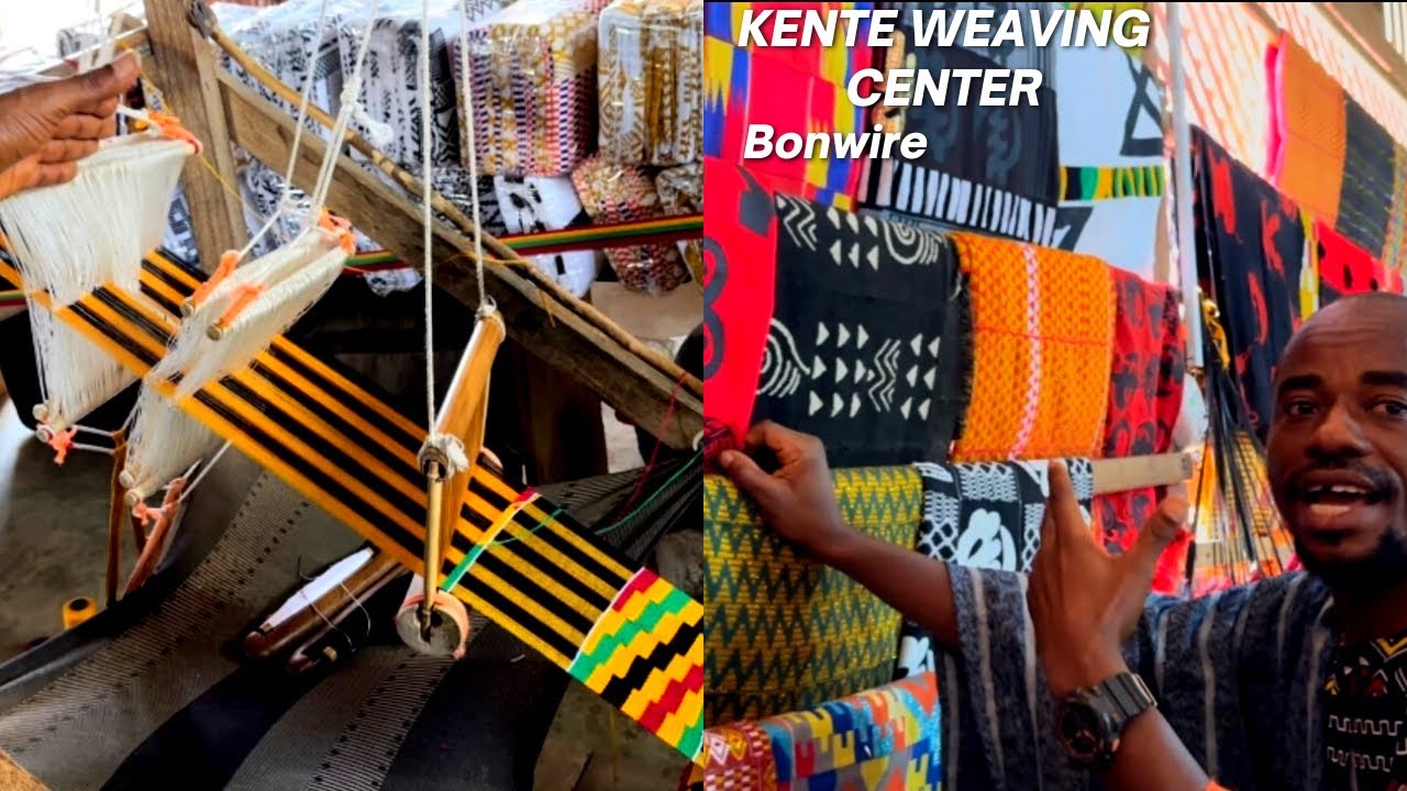 How KENTE WEAVING BEGAN. A visit to Bonwire Kente Weaving Center in GHANA 🇬🇭
