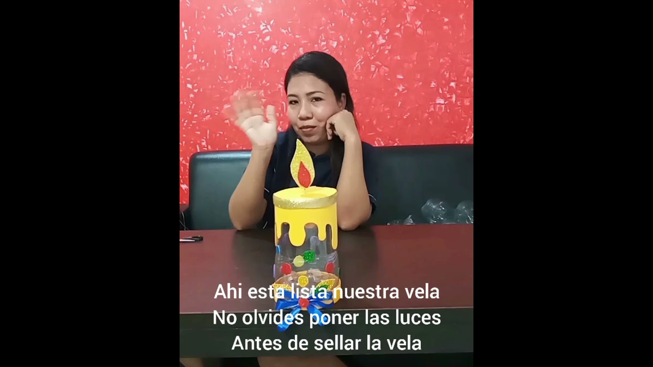 como hacer vela navide&ntilde;a con botella plastica🥰