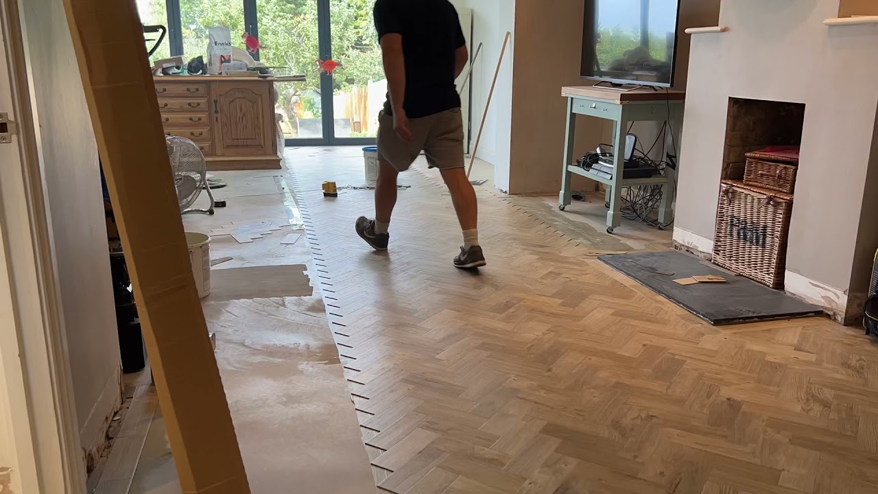 Amtico floor herringbone installation