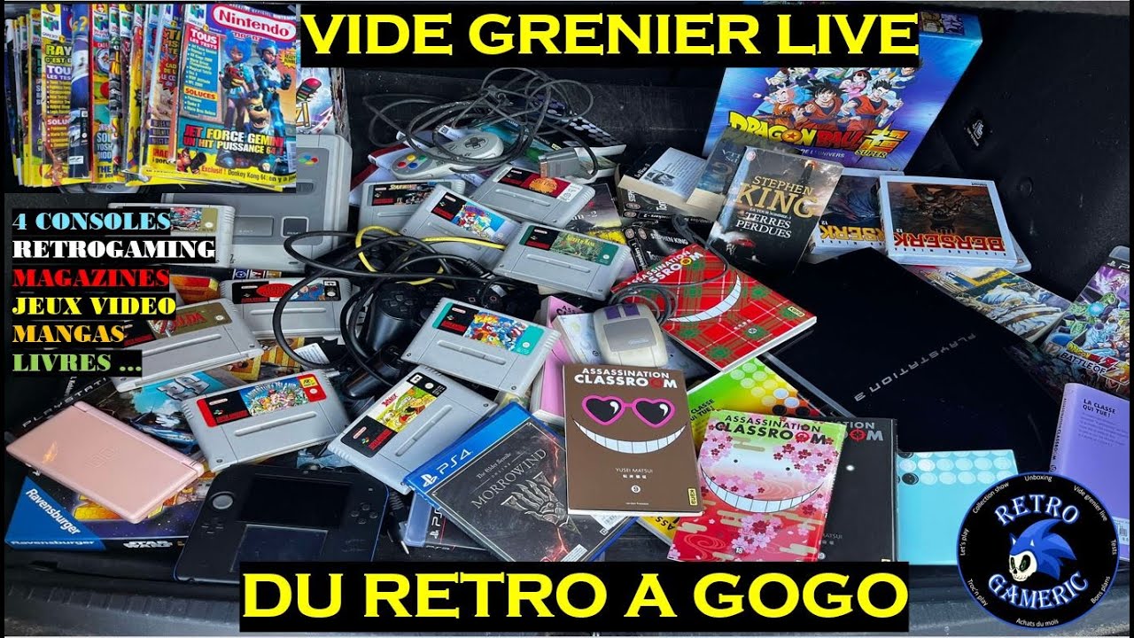 CARNAGE EN VIDE GRENIER DU RETRO PARTOUT CONSOLES JEUX MAGAZINES MANGAS