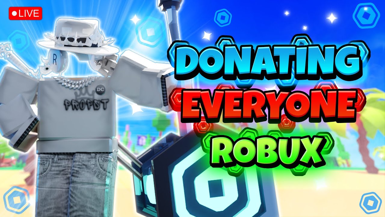 Donating EVERYONE Robux in PLS Donate!! 🔴🤑