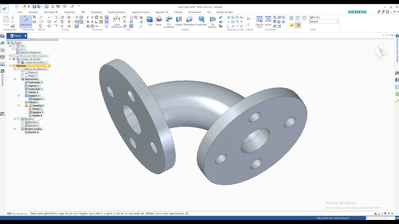 CODO con BRIDA en SOLID EDGE 2020