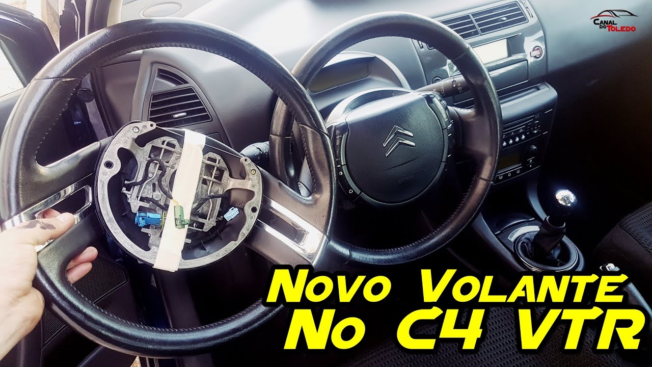 Instalação do Novo Volante no C4 VTR HDI (Tutorial removendo airbag, comandos, rpm e volante)