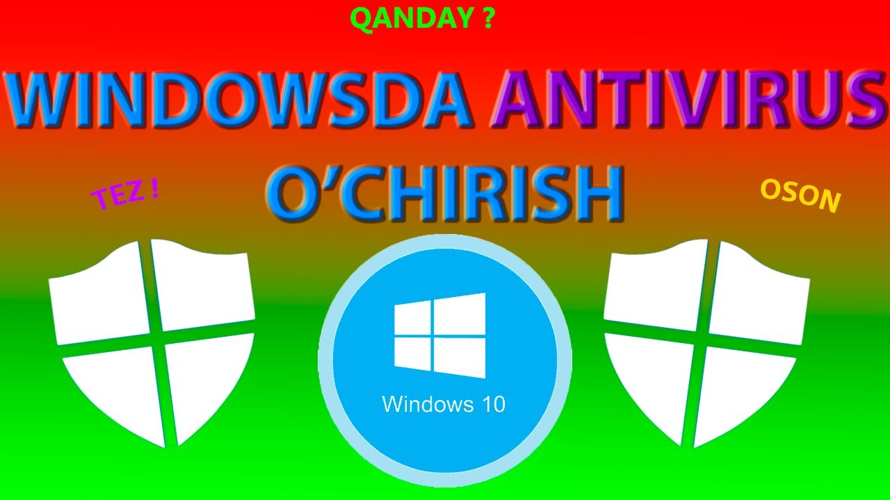 ANTIIRUS QANDAY O'CHIRILADI ? // WINDOWSDA ANTIVIRUS QANDAY O'CHIRISH KERAK ?