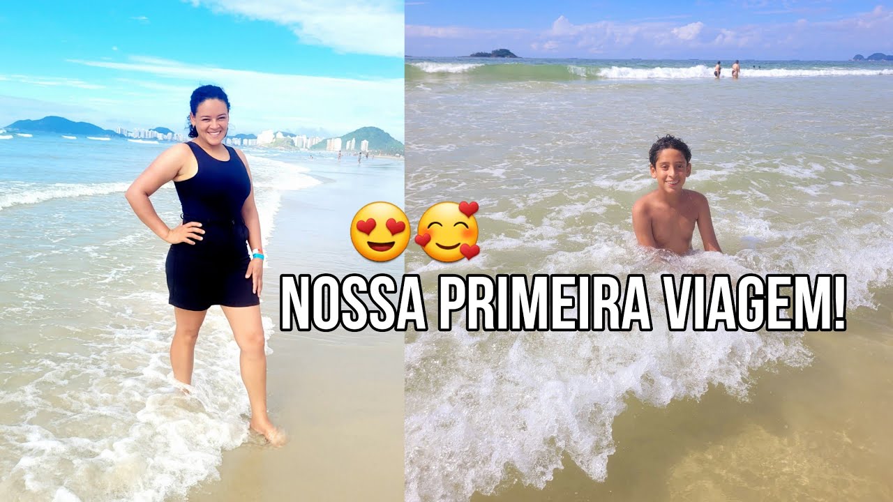 Nossa primeira viagem de mãe e filho, praia enseada Guarujá! 🥰😱 #maesolo 