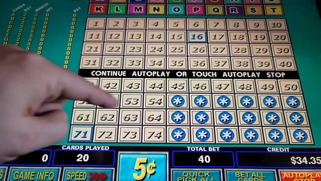 MultiCard Keno - 3 lines, stacked 5 spots