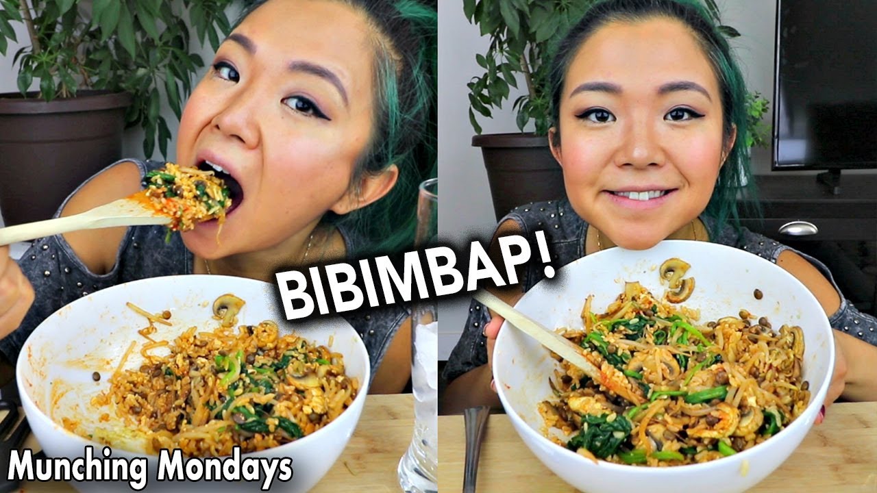 HOW TO ENJOY VEGAN BIBIMBAP AT HOME (MUKBANG) // Munching Mondays Ep.19