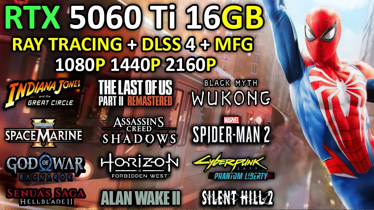 RTX 5060 Ti 16GB | Test in 20 Games | RT + DLSS 4 MFG | 1080p - 1440p & 4K | Detailed Test 2025