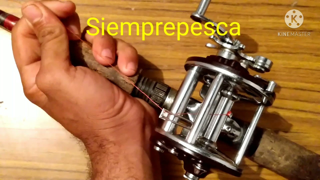 Llenado de reel  rotativo, como cargar un reel.how to put line on a reel perfectly