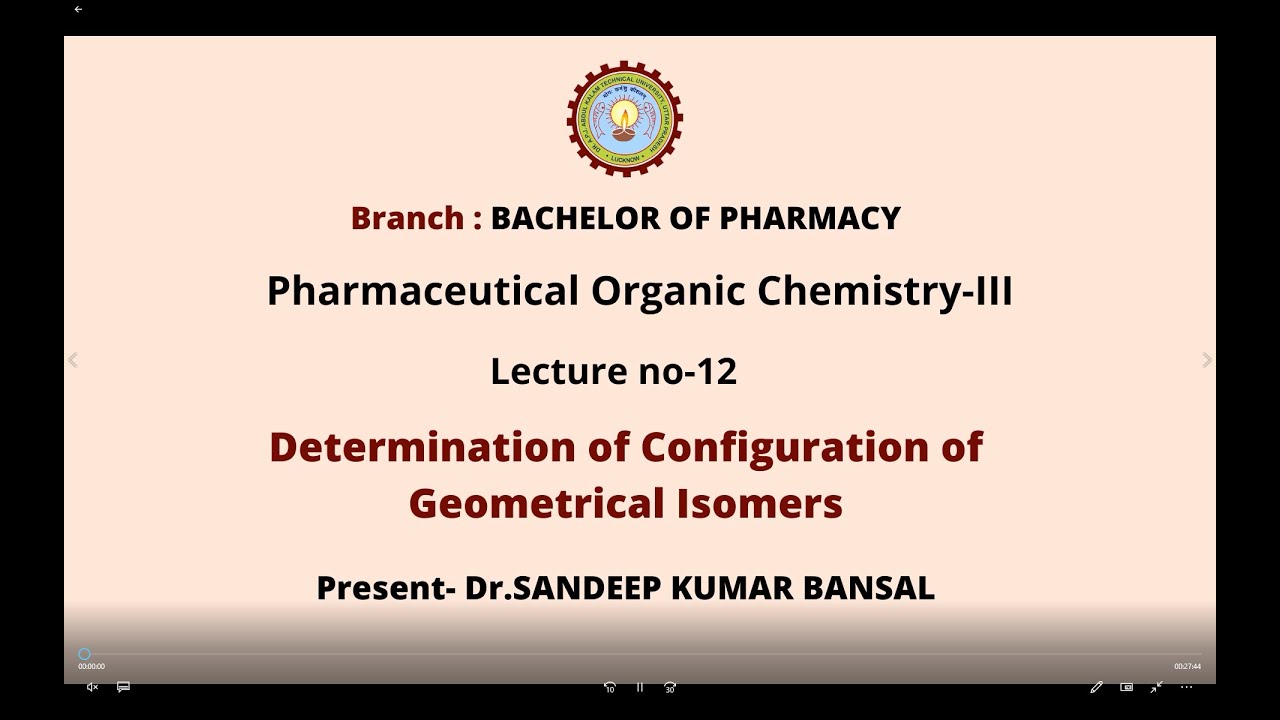Pharmaceutical Organic Chemistry III | AKTU Digital Education
