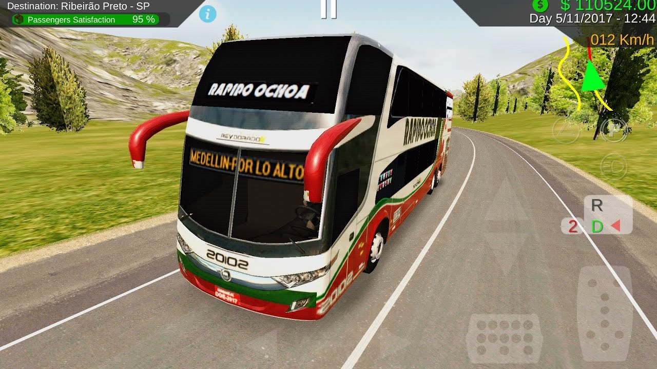 HBS | el rápido ochoa colombia |santos a sao Pablo | Heavy bus simulator | mejor simulador android