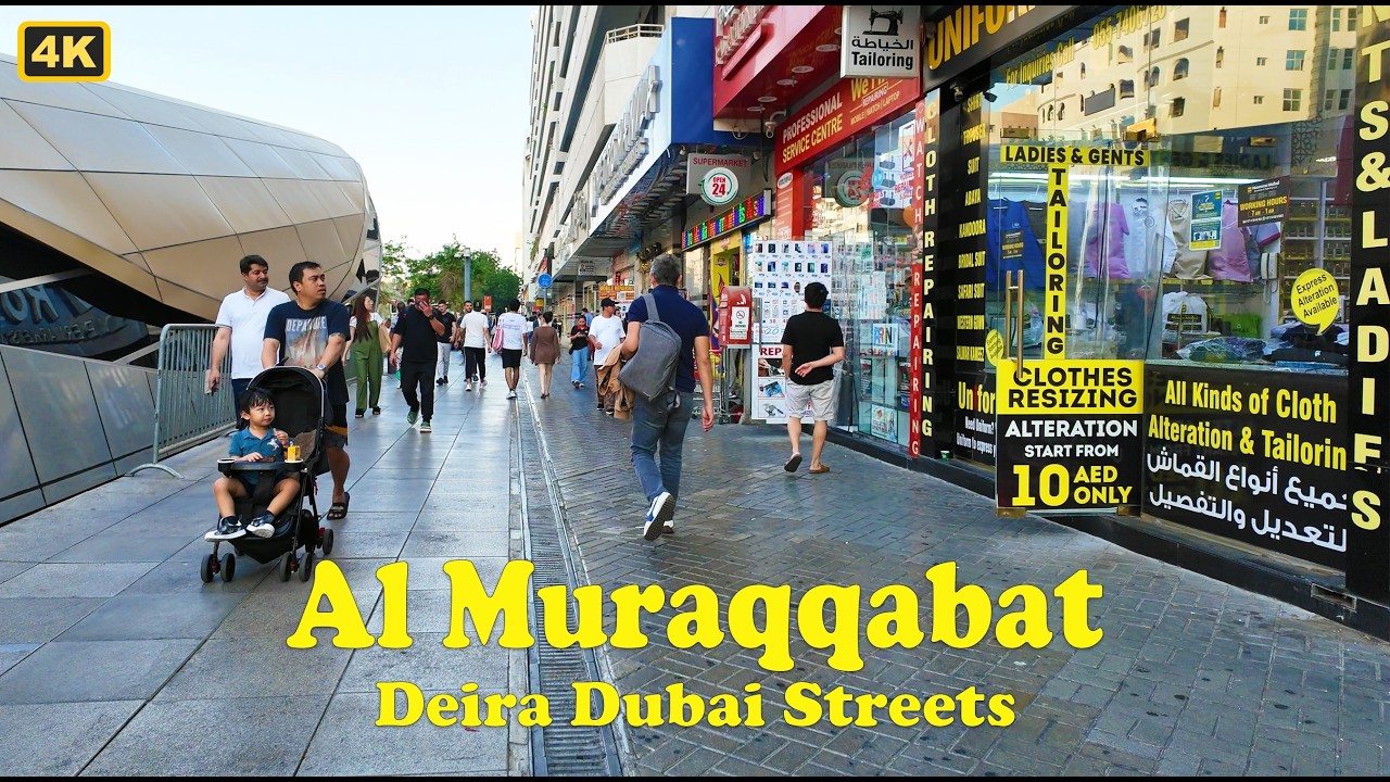 Dubai Deira Streets | Al Muraqqabat to Union Metro Station | 4K Evening Walking Tour