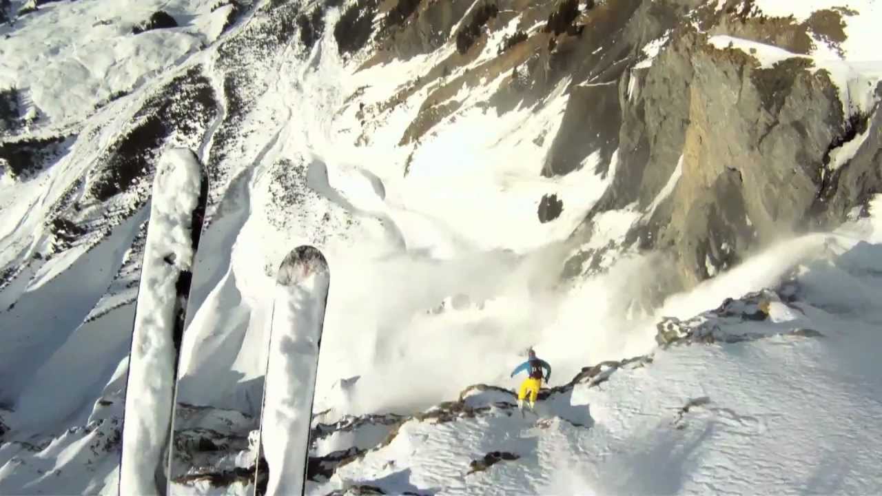 INCREDIBLE Avalanche Cliff Jump!!!! With amazing sound!!