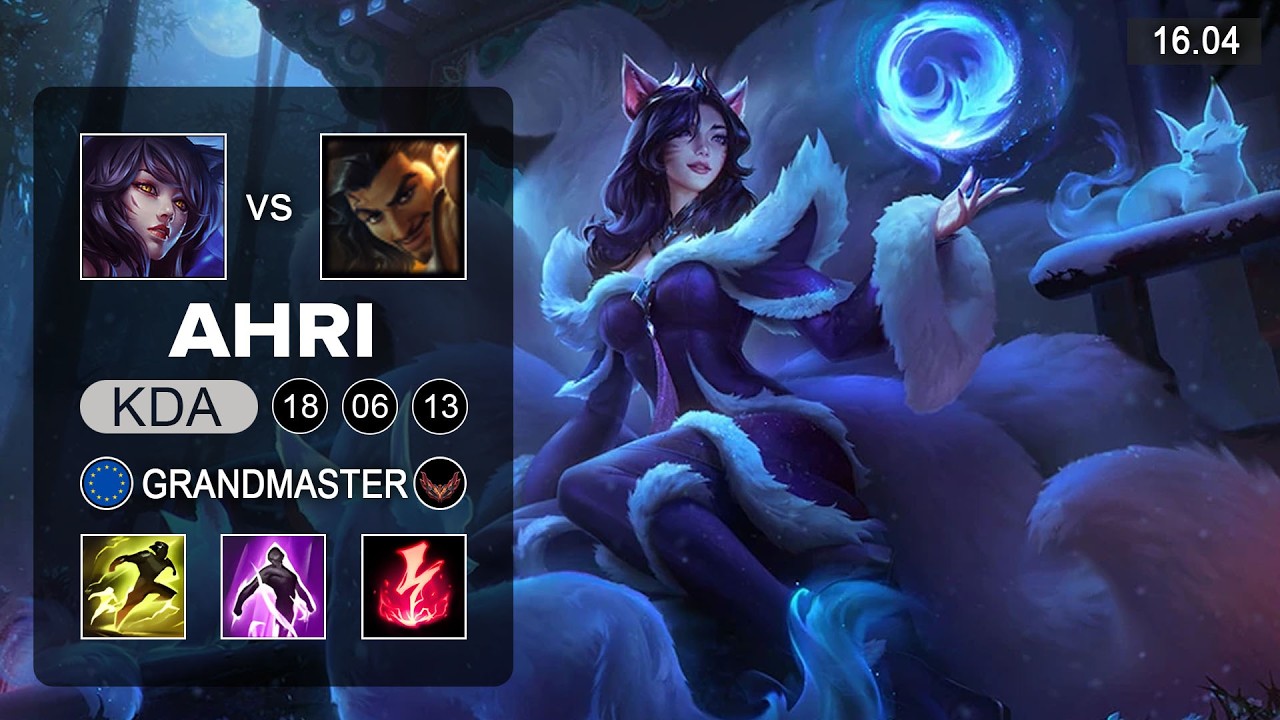 Ahri vs Akshan Mid - EUW Grandmaster - Patch 16.04 Season 16