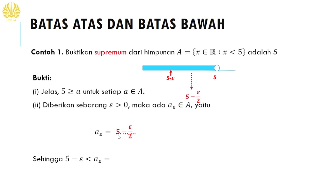 Bagaimana membuktikan Supremum dan Infimum?