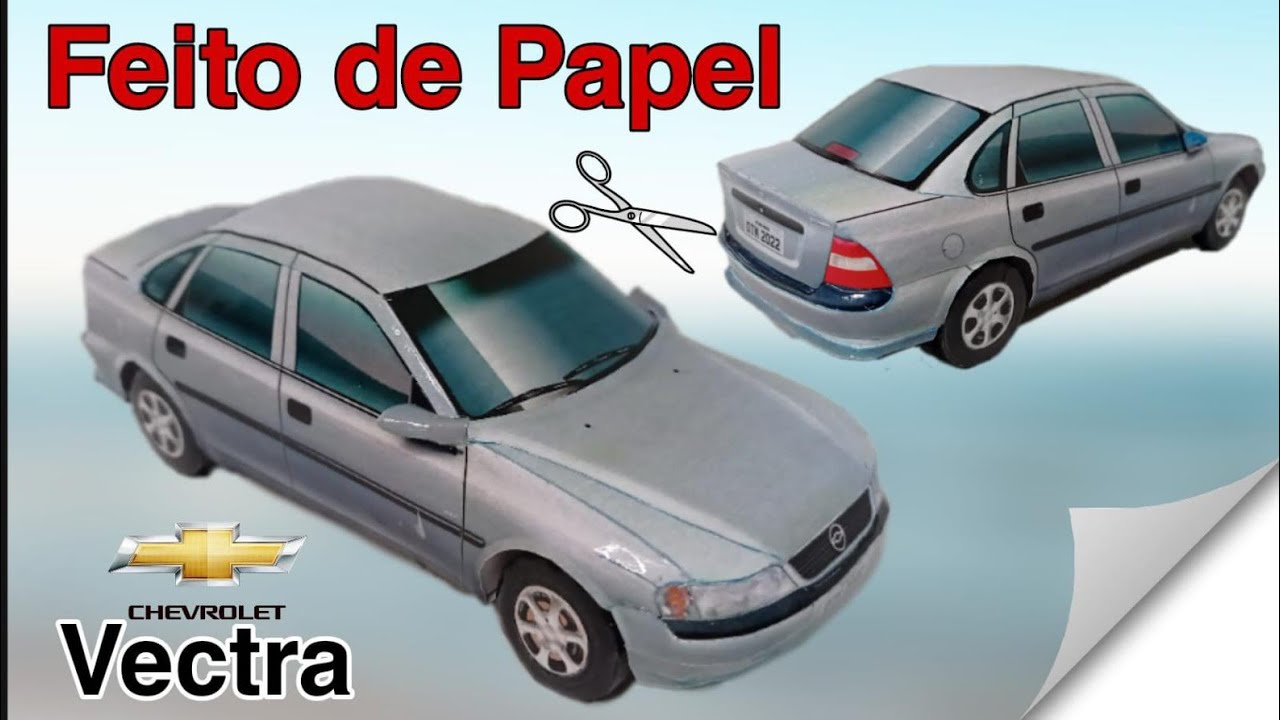 Réplica em miniatura do Chevrolet  Vectra, feita de papel, passo a passo, Paper models, papercraft.