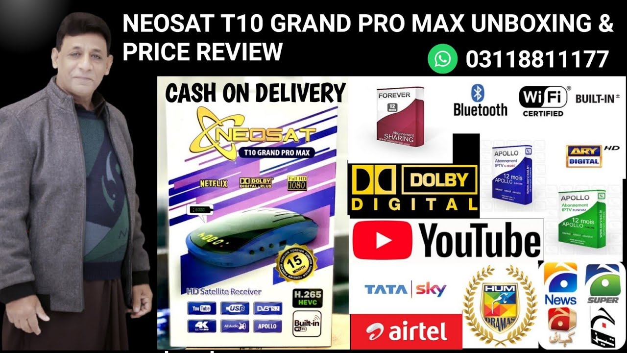 Neosat T10 Grand Pro Max Built-in Wi-Fi Dolby Atmos Unboxing & Price Review By Safdar Electronics
