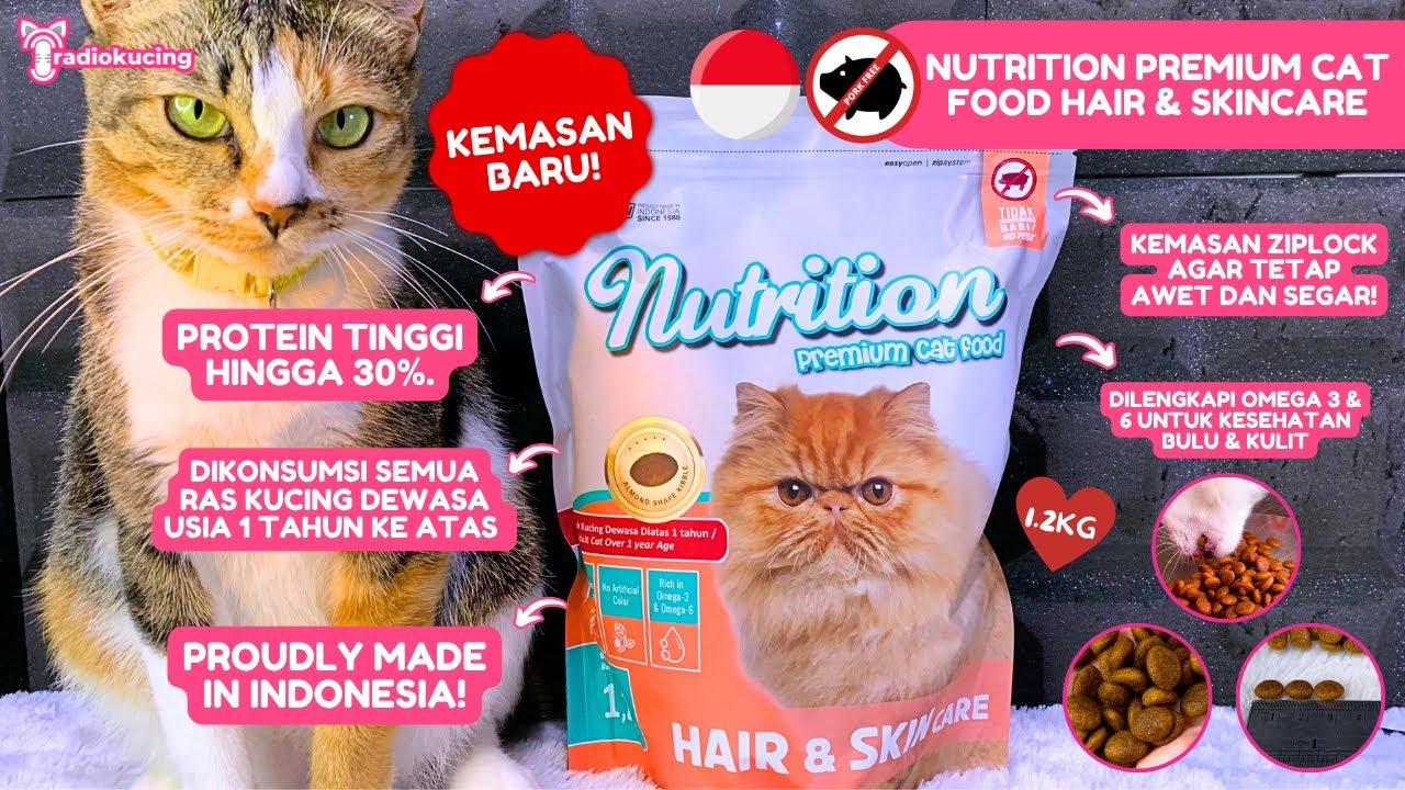KEMASANNYA BARU! REVIEW CAT FOOD NUTRITION PREMIUM HAIR & SKINCARE!😻  | Radiokucing #216