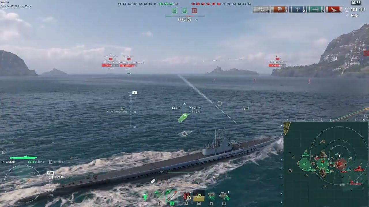 WOWS Gato, 256 kDMG, Expert