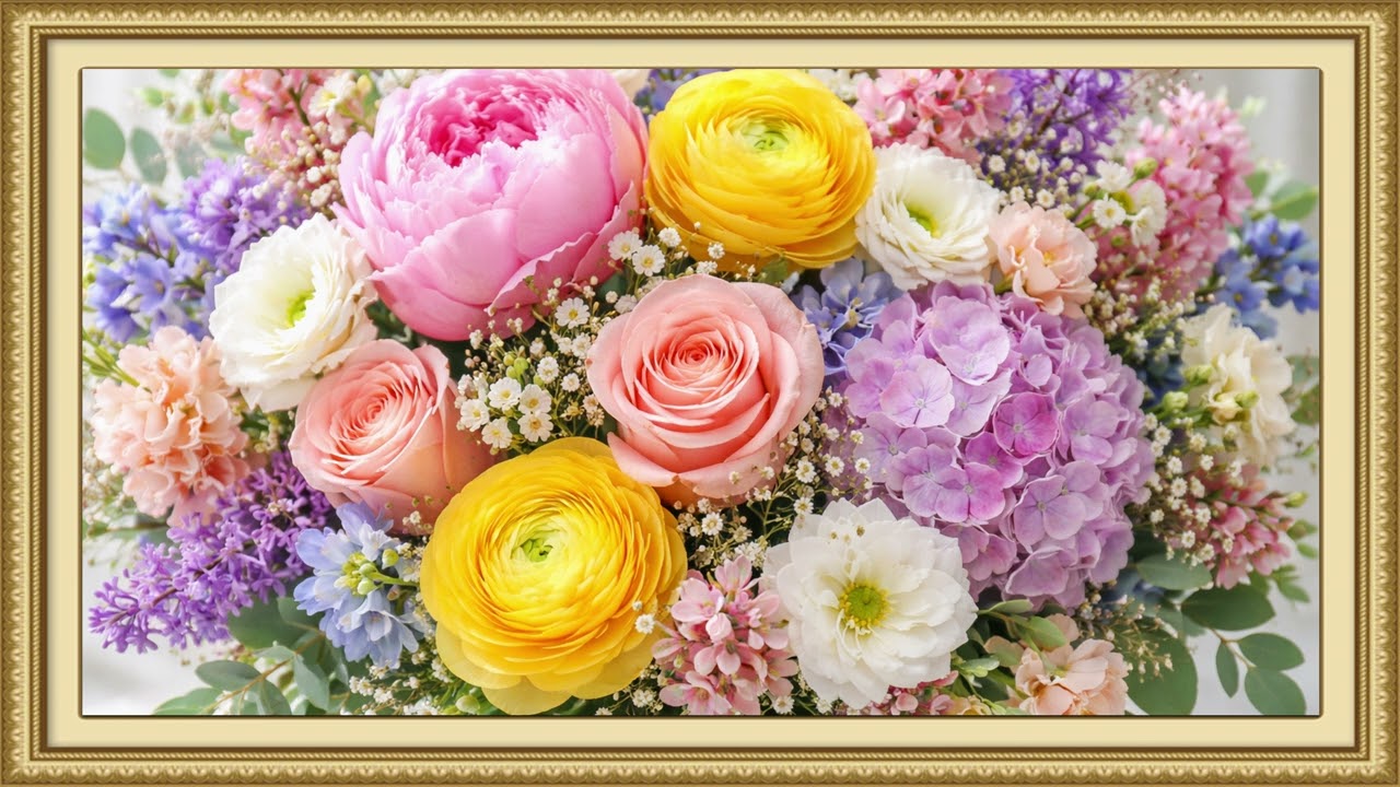 Vibrant Floral Harmony in Bloom | Ambient Art 4k Displays