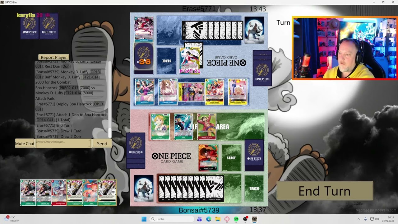 Luffy G/R vs Boa B/Y  #onepiececardgame #tcg #onepiecetcg